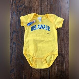 University of Delaware Bright Yellow 12M Gender Neutral One piece - BRAND NEW!!